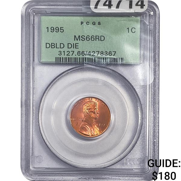 1995 Lincoln Memorial Cent PCGS MS66 RD DBLD DIE