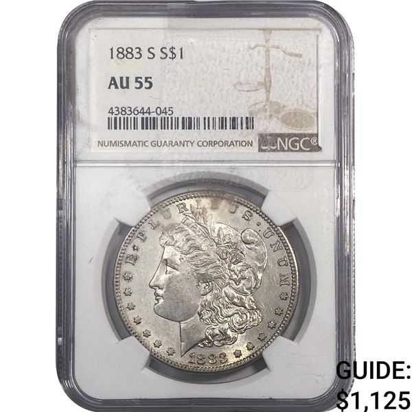 1883-S Morgan Silver Dollar NGC AU55
