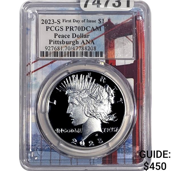 2023-S Silver Peace Dollar PCGS PR70 DCAM