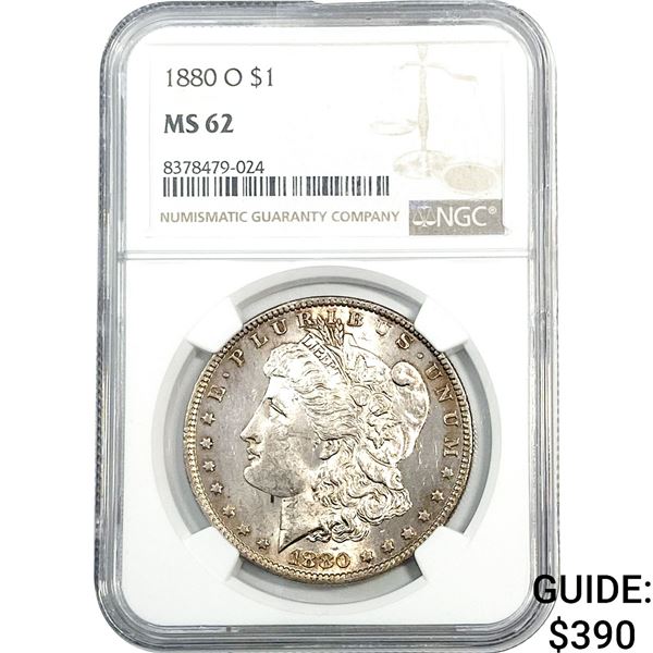 1880-O Morgan Silver Dollar NGC MS62