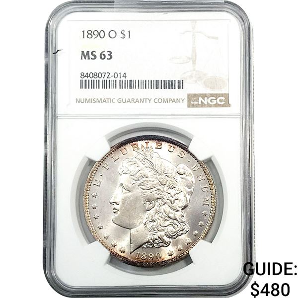 1890-O Morgan Silver Dollar NGC MS63