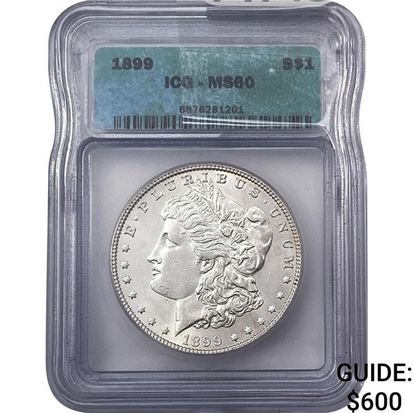 1899 Morgan Silver Dollar ICG MS60
