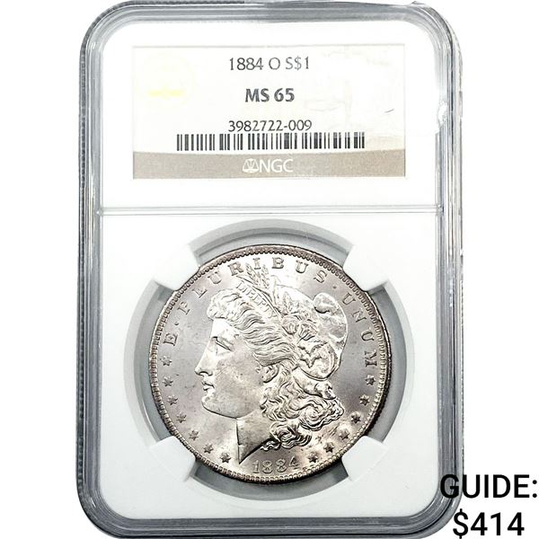 1884-O Morgan Silver Dollar NGC MS65