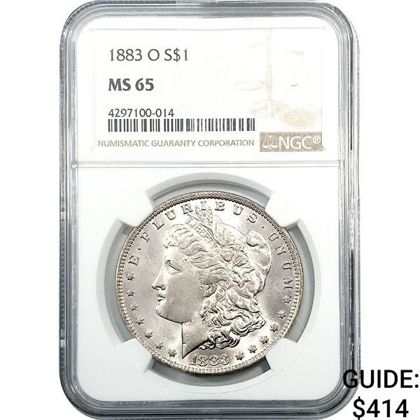 1883-O Morgan Silver Dollar NGC MS65