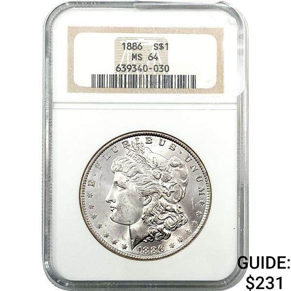 1886 Morgan Silver Dollar NGC MS64