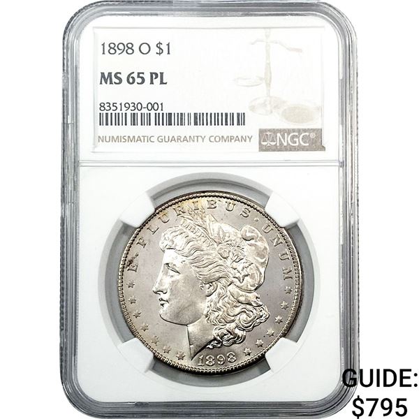1898-O Morgan Silver Dollar NGC MS65 PL