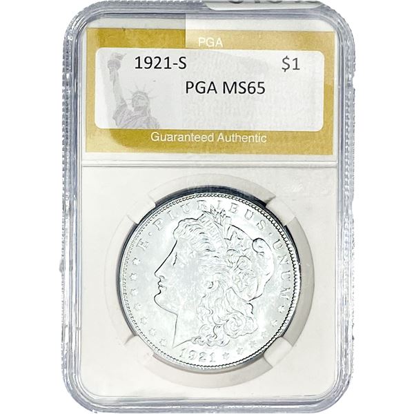 1921-S Morgan Silver Dollar PGA MS65