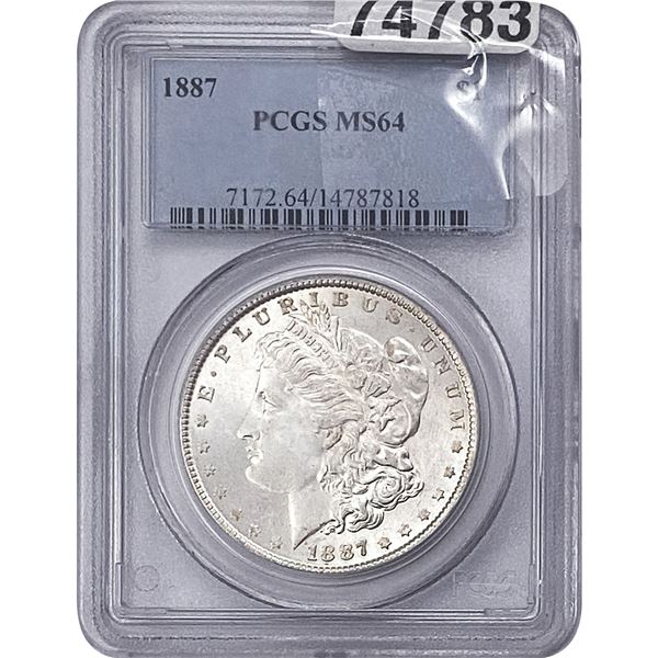 1887 Morgan Silver Dollar PCGS MS64