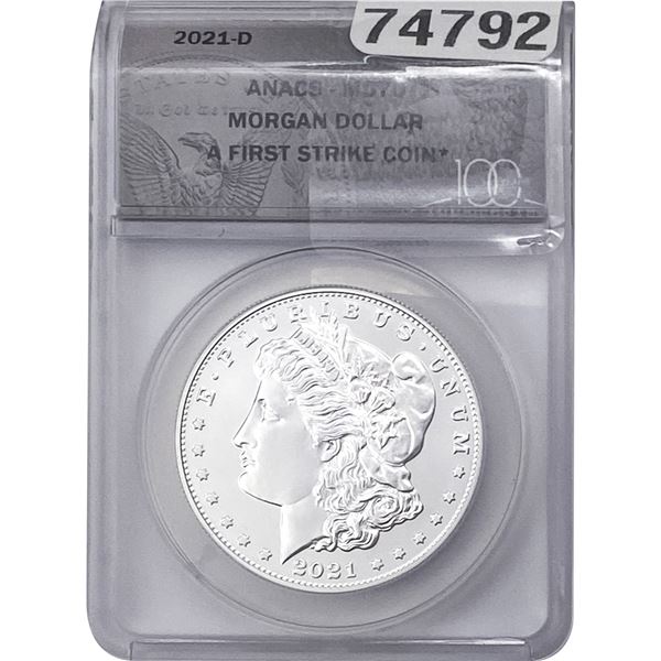 2021-D Morgan Silver Dollar ANACS MS70 First Strike
