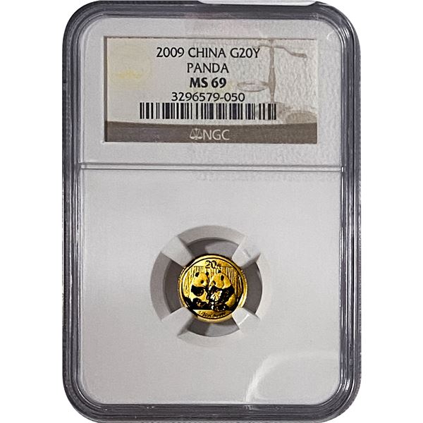 2009 1/20oz Gold China 20Y Panda NCG MS69