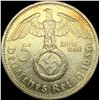 Image 2 : 1936-F Germany Silver 5 Reichsmark CLOSELY UNCIRCULATED