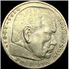 Image 1 : 1936-G Germany Silver 5 Reichsmark CLOSELY UNCIRCULATED