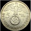 Image 2 : 1936-D Germany Silver 5 Reichsmark CLOSELY UNCIRCULATED