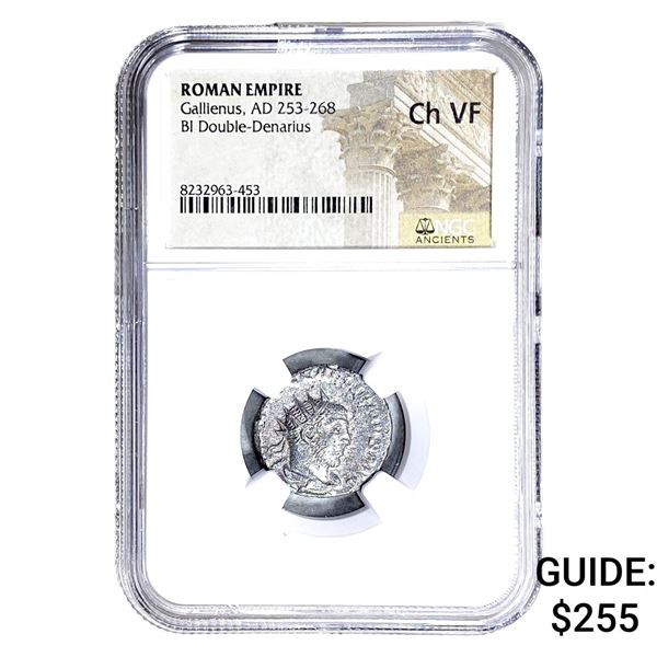 Roman Gallienus, AD 253-268 BI Dbl-Denarius NGC Ch VF