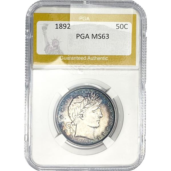 1892 Barber Half Dollar PGA MS63