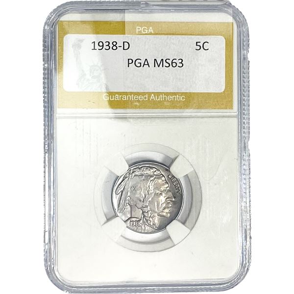 1938-D Buffalo Nickel PGA MS63MS63