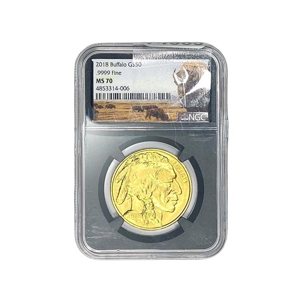 2018 1oz $50 Gold Eagle Buffalo NGC MS70