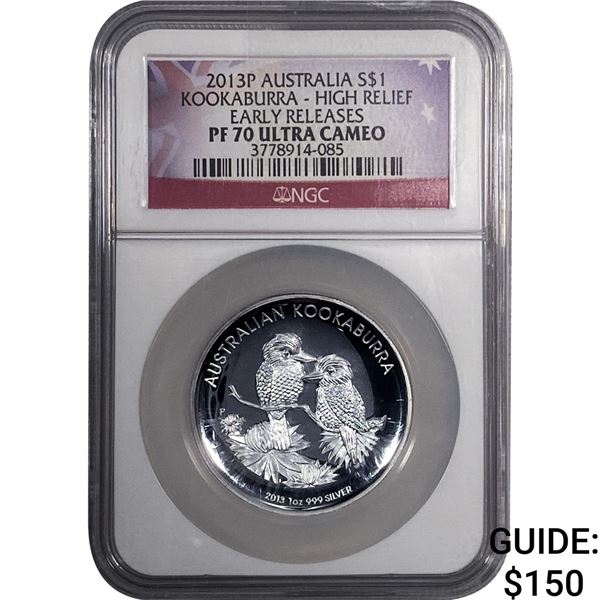 2013-P Australia 1oz Silver Kookaburra NGC PF70 UC