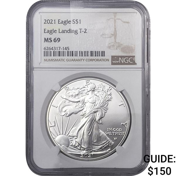 2021 Walking Liberty Dollar NGC MS69 Eagle Landing