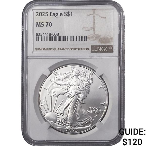 2025 Walking Liberty Dollar NGC MS70