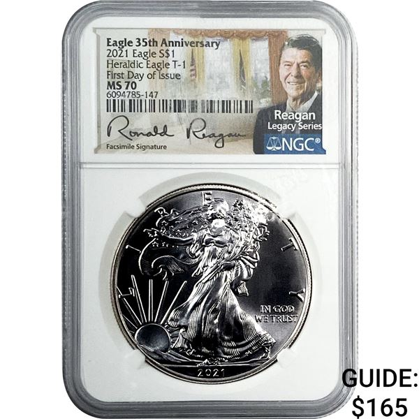 2021 Walking Liberty Dollar NGC MS70