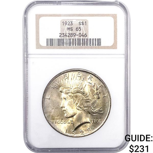 1923 Morgan Silver Dollar NGC MS65