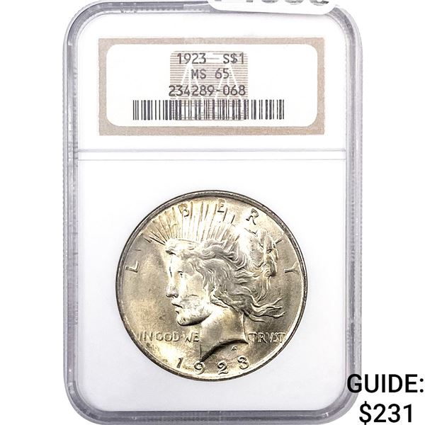1923 Morgan Silver Dollar NGC MS65