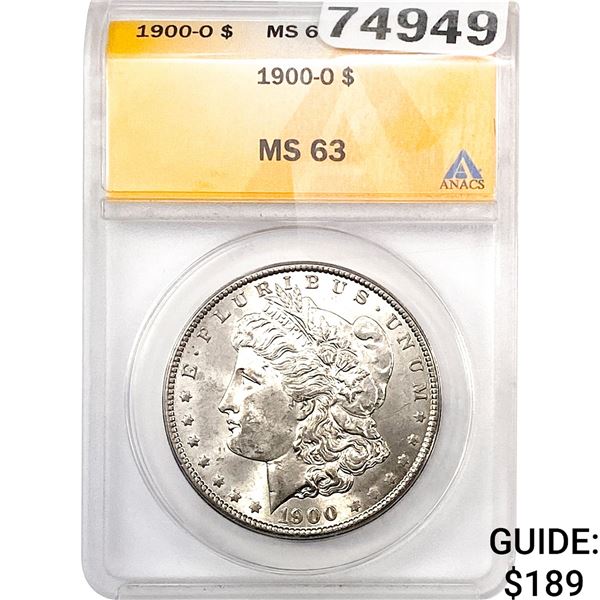 1900-O Morgan Silver Dollar ANACS MS63