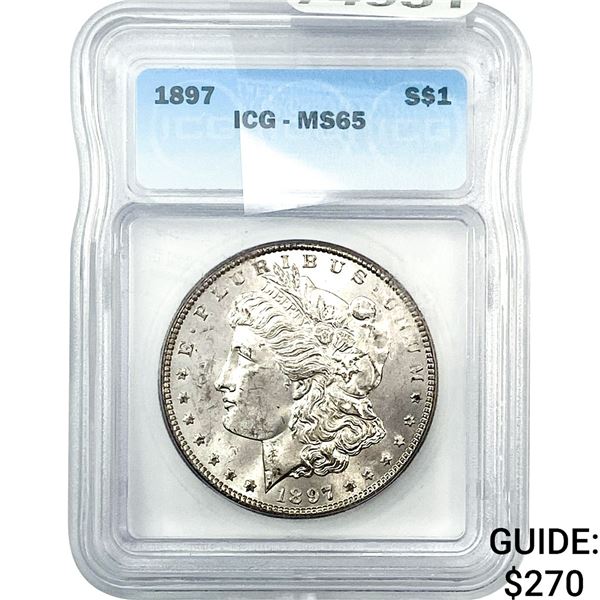 1897 Morgan Silver Dollar ICG MS65