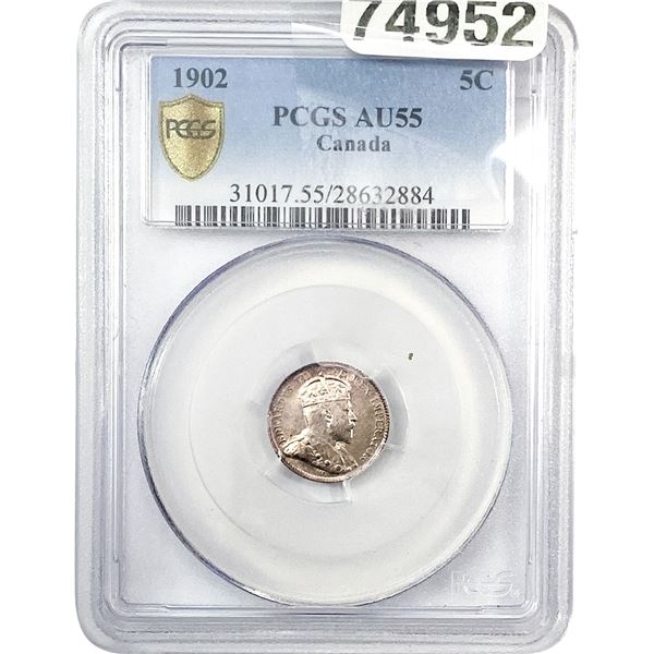 1902 Liberty Victory Nickel PCGS AU55