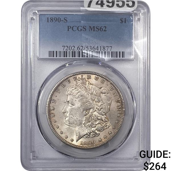 1890-S Morgan Silver Dollar PCGS MS62