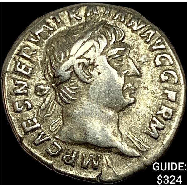 Roman Trajan 98-117 AD Silver Denarius CLOSELY UNCIRCULATED