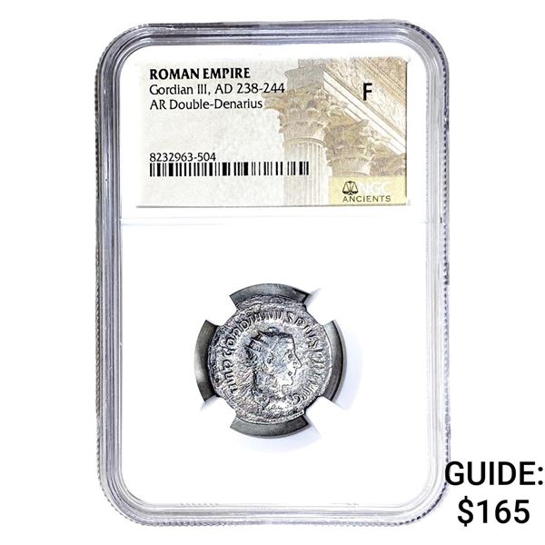 Roman Gordian III, AD 238-244 AR Dbl-Denarius NGC F