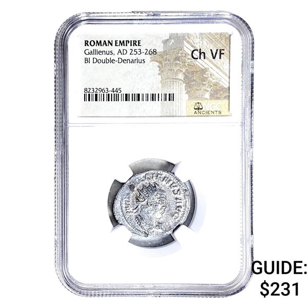Roman Gallienus, AD 253-268 BI Dbl-Denarius NGC Ch VF