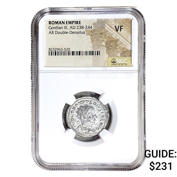 Roman Gordian III, AD 238-244 AR Dbl-Denarius NGC VF
