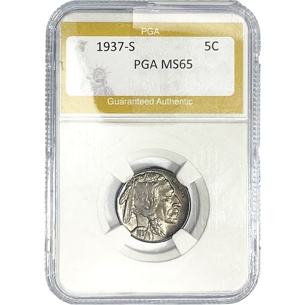 1937-S Buffalo Nickel PGA MS65MS65