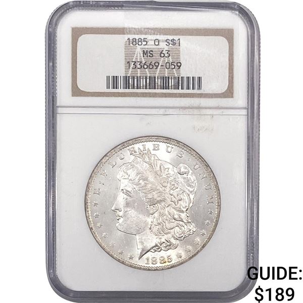 1885-O Morgan Silver Dollar NGC MS63