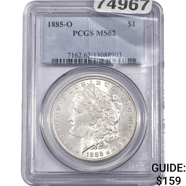 1885-O Morgan Silver Dollar PCGS MS62