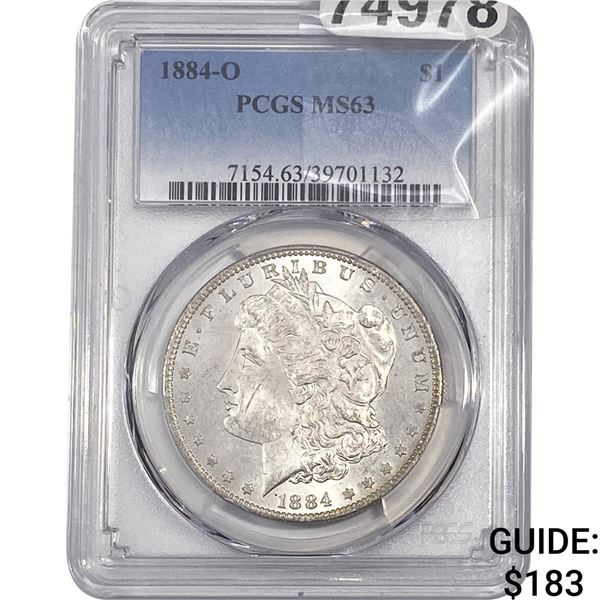 1884-O Morgan Silver Dollar PCGS MS63