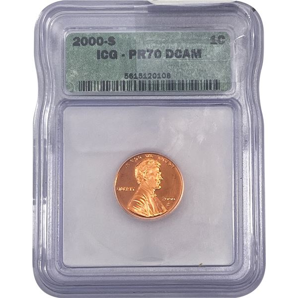 2000-S Lincoln Memorial Cent ICG PR70 DCAM