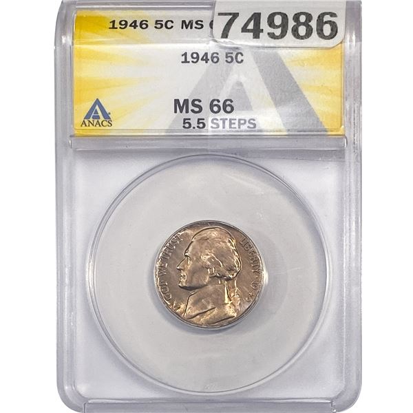 1948 Jefferson Nickel ANACS MS66