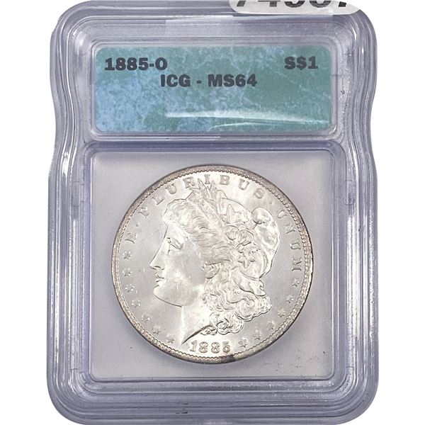 1885-0 Morgan Silver Dollar ICG MS64