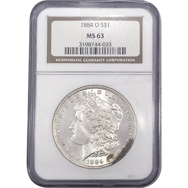 1884-O Morgan Silver Dollar NGC MS63