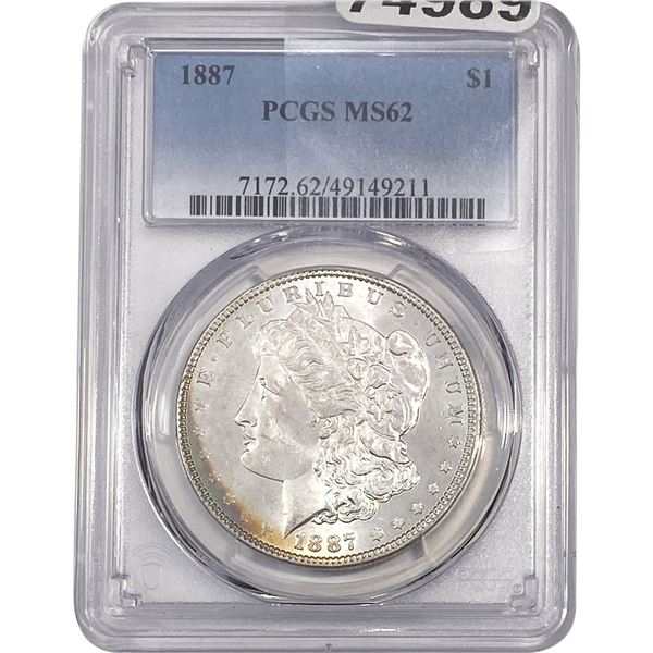 1887 Morgan Silver Dollar PCGS MS62
