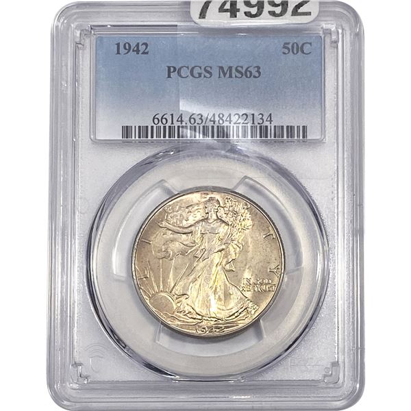 1942 Walking Liberty Half Dollar PCGS MS63