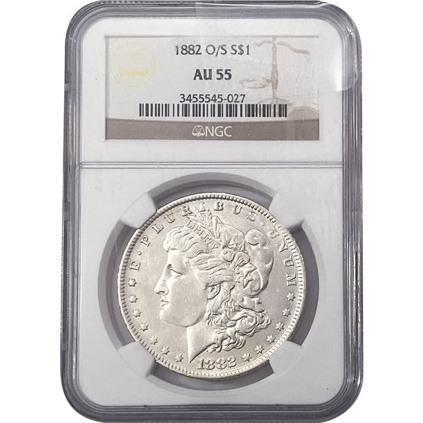 1882-O/S Morgan Silver Dollar NGC AU55