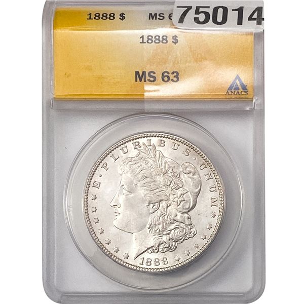 1888 Morgan Silver Dollar ANACS MS63