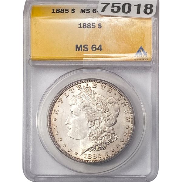 1885 Morgan Silver Dollar ANACS MS64