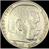 1937-A Germany Silver 5 Reichsmark CLOSELY UNCIRCULATED