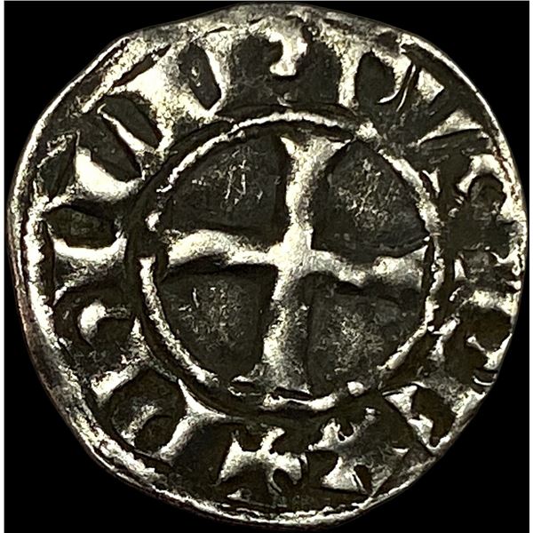 1297-1301 Greece Frankish Crusader Silver Denier NEARLY UNCIRCULATED